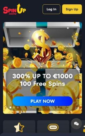 Ottieni bonus di benvenuto nella versione mobile SpinUp