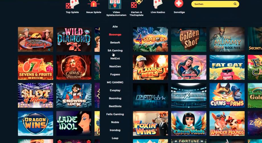 Filtra giochi per provider software preferito