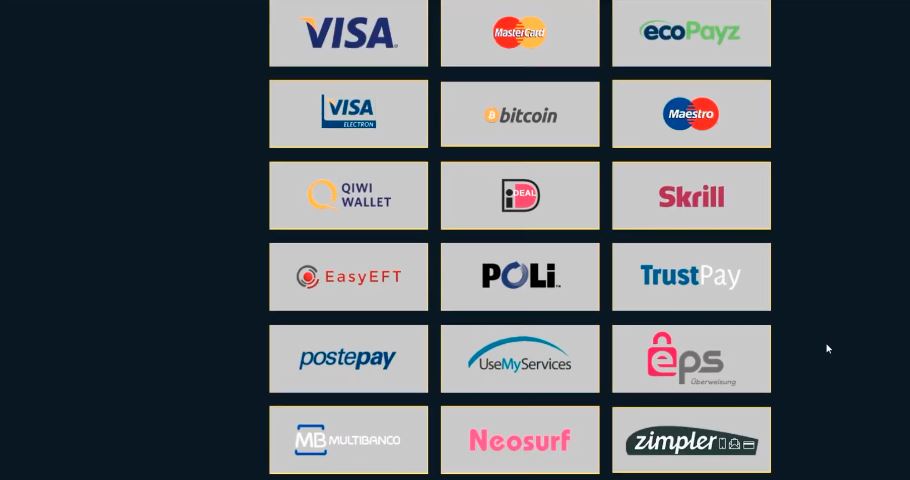 Scegli tra ventidue metodi di pagamento disponibili